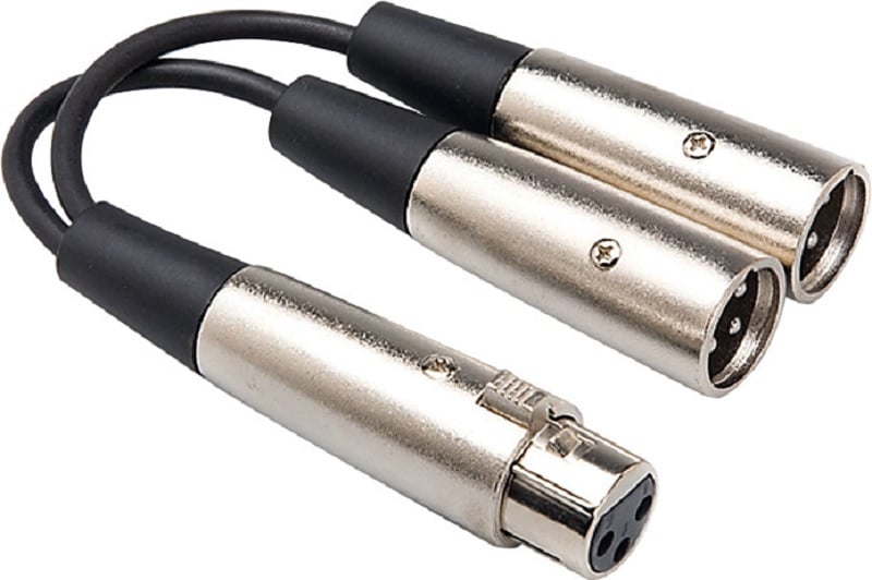 YXM - 121 XLR Female-Dual XLR Male, 6" Long